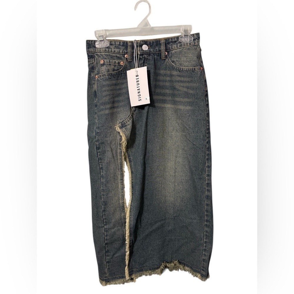 🔥 Signature8 Button-Front Denim Skirt Size Small | Slit Front | New With Tags